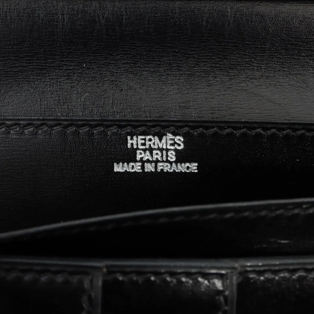 Hermes Bearn Box Calfskin Wallet Black Silver Hardware - Picture 10 of 11